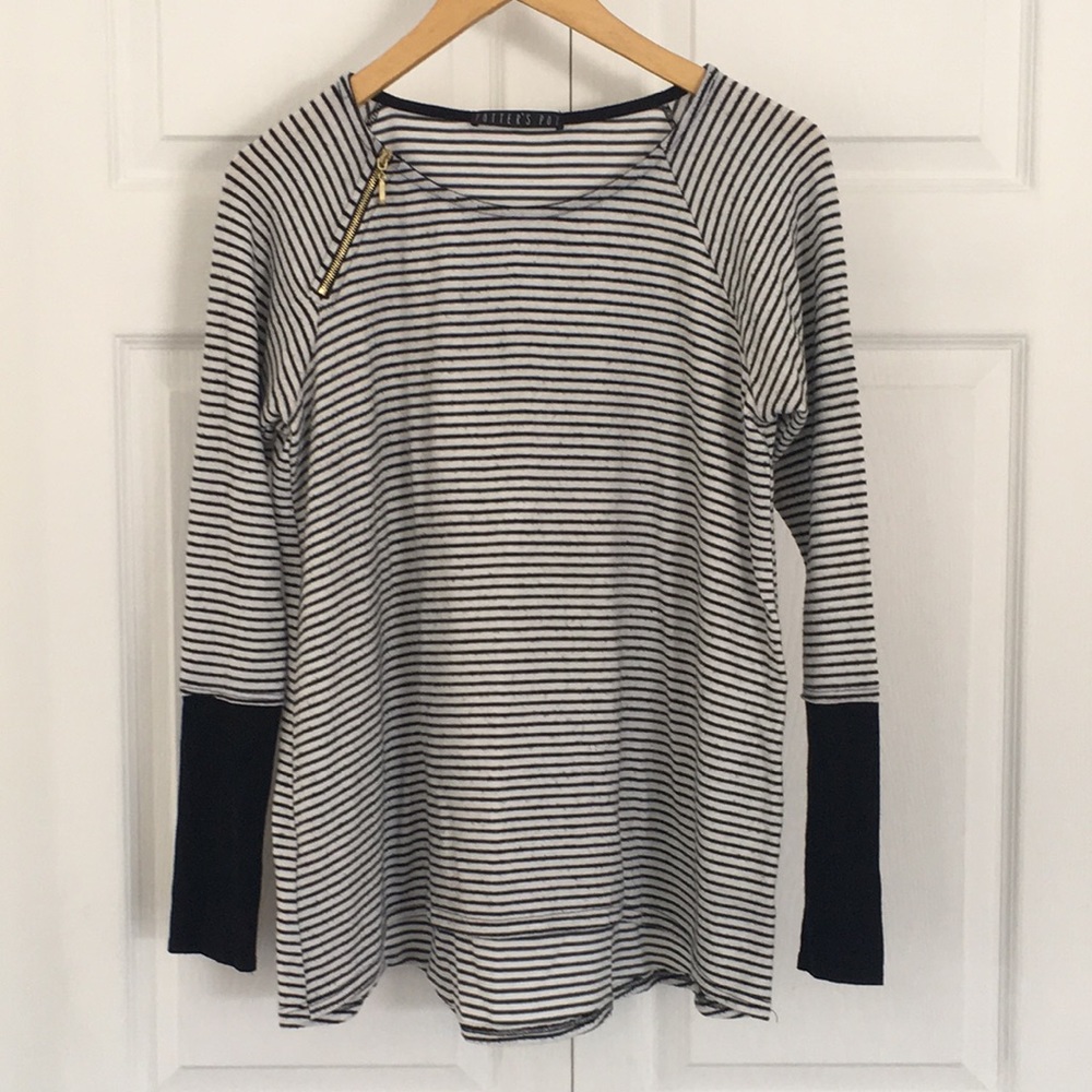 Relaxed fit striped lightweight sweater